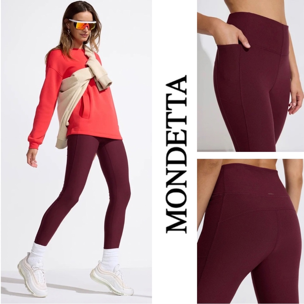 Mondetta Women’s Luxe Performance Burgundy High Rise Leggings L